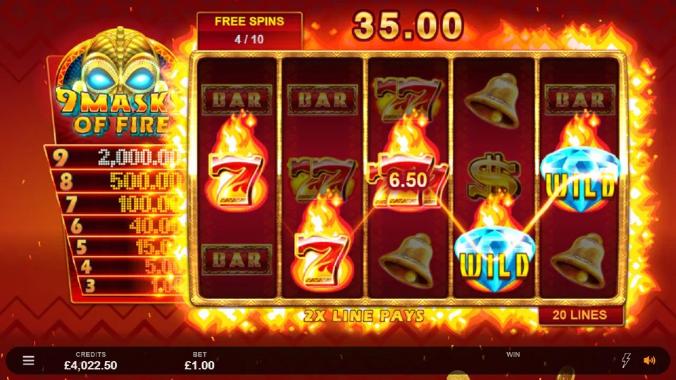 Spelbild från 9 Masks of Fire